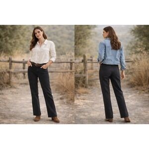 EXPRESS Mid‎ Rise 90s Ankle Boot Jeans Black Size 4S Denim Everyday Casual